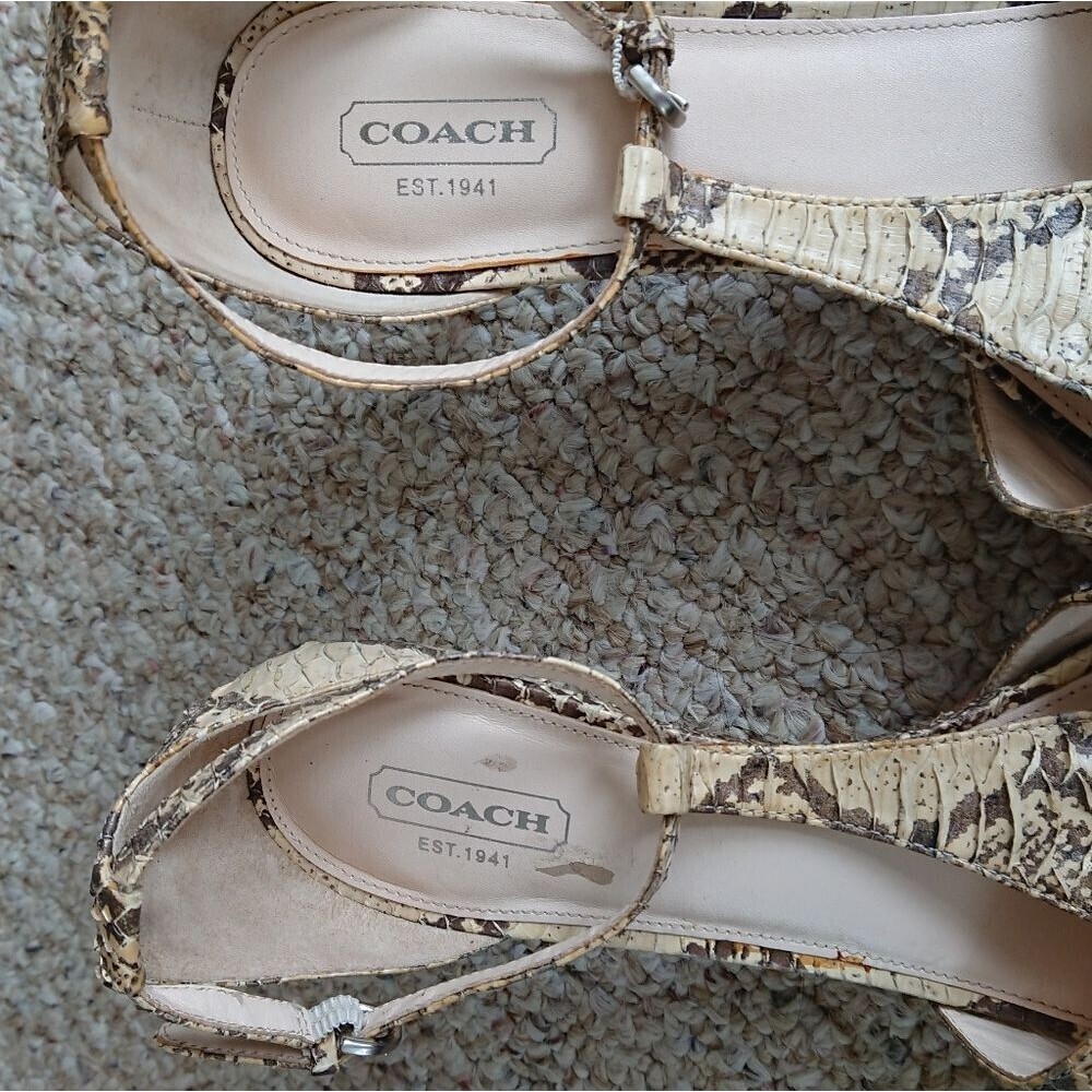 Coach Hellena Snake Python Sandals Size 8.5b - image 8
